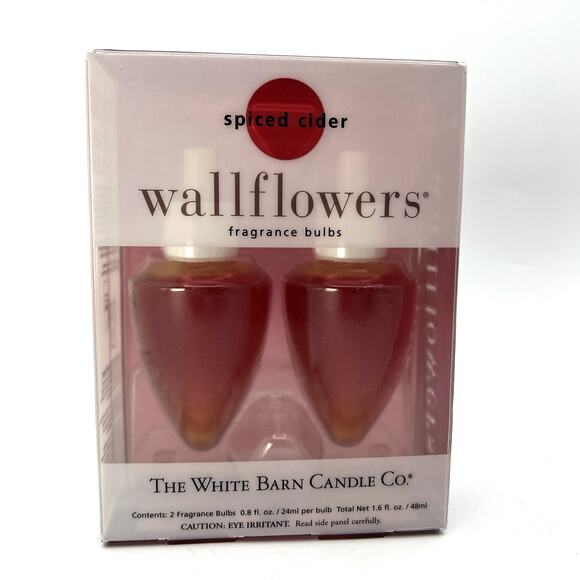 2 Bath & Body Works Wallflower Refills Spiced Cider Fragrance White Barn - Picture 1 of 2